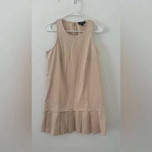 J Crew Pleated Hem Drop Waist Shift Dress Chic Preppy Tennis Sporty NWT XS